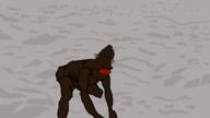 animated big_nose black_skin brown_skin closed_mouth eating glasses lips nigger open_mouth red_lips sand skinny soyjak starving stubble teeth variant:parrotjak yellow_eyes // 480x270 // 477.8KB