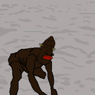 animated big_nose black_skin brown_skin closed_mouth eating glasses lips nigger open_mouth red_lips sand skinny soyjak starving stubble teeth variant:parrotjak yellow_eyes // 480x270 // 477.8KB