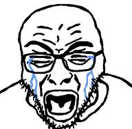 closed_eyes crybaby crying glasses open_mouth radiohead redraw soyjak stubble tantrum template thom_yorke tongue variant:rupturejak // 423x416 // 9.5KB