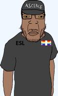 ascence_(user) brown_skin clothes esl flag:quebec_pride grey_shirt hat meta:namefags subvariant:chudplier text upper_torso variant:chudjak variant:markiplier_soyjak variant:tewi // 331x543 // 42.7KB