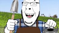 animated beard ext=mp4 farm farmer garden gardener glasses happy meta:ai_generated meta:not_oc open_mouth shovel variant:cobson video watering_can // 1280x720, 3.1s // 3.3MB