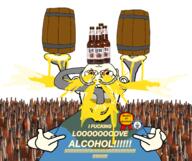 alcohol bald barrel beer bloodshot_eyes bottle bulging_eyes clothes crying drinking front_facing irl_background liquid pipe subvariant:gapejak_front tube variant:gapejak variant:shirtjak white_background white_skin // 2255x1893 // 1.8MB