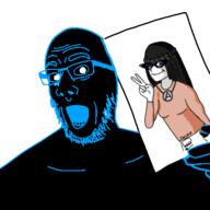 B_B_GHAST_(namefag) Videogames avengers beanie blush brown_shirt cute cute_girl degoon girl glasses hair holding_object nentendo_switch soy soylent soylent_(cacao) stubble variant:comicjak variant:soytan video_game videogame woman // 400x400 // 42.4KB