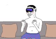 apple apple_(company) blush goggles horny sofa technology topless underpants variant:chudjak vision vr_headset // 1227x863 // 80.9KB