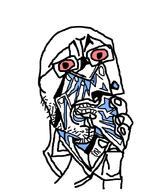 bloodshot_eyes crying glasses open_mouth picasso redraw soyjak stubble variant:soyak // 750x1000 // 56.4KB