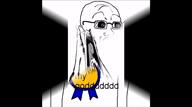 amerimutt animated anime award closed_mouth clothes crying desu dio_brando distorted ear full_body glasses god hair heritage_for_the_future open_mouth red_shirt sparta stubble subvariant:doctos subvariant:impish_amerimutt text tongue tshirt variant:cryboy_soyjak variant:impish_soyak_ears variant:markiplier_soyjak variant:soyak // 480x268, 10.3s // 3.8MB