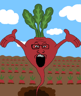 beetroot cloud farm food glasses hole leaf mouth_open outside series:foodeez! sky stem teeth variant:markiplier_soyjak vegetable wrinkles // 951x1130 // 125.6KB