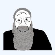 beard clothes fat_man_ukraine glasses grey_hair hair smile soyjak subvariant:science_lover variant:markiplier_soyjak // 800x789 // 2.4MB