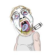 ack ackjak blond dying estrogen eyelashes glasses hrt lips open_mouth stubble syringe tank_top troon variant:bernd white_shirt white_skin // 640x640 // 52.7KB