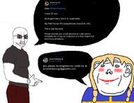 2soyjaks andrew_tate arm blue_eyes blush braids closed_mouth clothes country ear female flag glasses greta_thunberg hand long_hair smile speech_bubble stubble subvariant:swedemass sunglasses sweden text twitter twitter_checkmark variant:chudjak variant:impish_soyak_ears watch yellow_hair // 1071x828 // 239.7KB