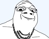 artist:sabiopajin big_eyes big_nose big_shoulder big_trap deformed glasses happy meta:tagme small_eyes smile stubble triple_chin user=sabiopajin variant:goopjak // 800x630 // 46.7KB