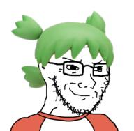 4chan anime clothes glasses green_hair hair smile smug soyjak stubble variant:soyak yotsoyba // 981x961 // 338.6KB