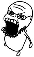angry anime full_body glasses one_piece open_mouth soyjak stubble tony_tony_chopper variant:tony_tony_chopper_soyjak // 340x565 // 9.7KB