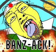 ACK! airplane crying explosion japan japanese_flag mouth_open soyjak stubble sun yellow_skin // 768x719 // 572.0KB
