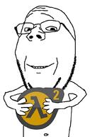 arm glasses half-life half-life_2 hand heart holding_heart holding_object smile soyjak stubble subvariant:wholesome_soyjak valve variant:gapejak // 676x1021 // 51.1KB