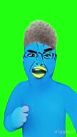 ai_generated bird blue_skin glasses green_screen hair naked oh_when_the_saints_are_marching_in raised_eyebrow series:x_inmigrants subvariant:chudjak_front twitter variant:chudjak video viggle zoomer zoomer_hair // 720x1280, 19.6s // 5.3MB