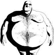 arm biting_lip black_sclera body_hair closed_mouth fat glasses gynaecomastia hand leg meta:not_oc nipple no_pupils ominous shadow smile soyjak stubble subvariant:hornyson transparent_background variant:cobson // 1878x1920 // 161.2KB