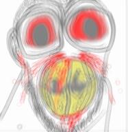 angry blood bloodshot_eyes blur clenched_teeth cracked_teeth distorted ear glasses nosebleed red_eyes soyjak stubble subvariant:feralrage variant:feraljak yellow_teeth // 894x919 // 287.3KB