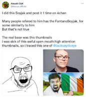 angry anthony_fantano flag flag:ireland glasses ireland jacksepticeye lore soyjak tweet twitter variant:feraljak // 745x834 // 443.0KB