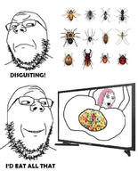 angry ant anus bee beetle bug cereal closed_mouth cockroach daddy's_girl female glasses insects ladybug mite nsfw pink_hair screen smile soyjak spider stubble text variant:gapejak variant:wojak wojak // 541x670 // 72.5KB
