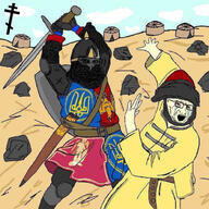 angel archangel armor army christian_cross christian_identity christianity cliff clothes cloud coat_of_arms cross crucifix crying drawn_background eagle eastern_european eastern_orthodox europe eyes glasses golden_horde headcovering helmet historical history holding_object holding_sword hut icon icons kievan_rus knight medieval michael_the_archangel military military_uniform mongol orthodox orthodox_cross orthodox_icon orthodoxy red_eyes rock russia shield sky stubble sword trident ukraine uniform variant:soyak weapon yellow_skin // 640x640 // 167.8KB