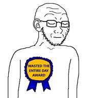 award badge ear glasses stubble variant:soyak wasted_the_entire_day_award // 600x600 // 54.9KB