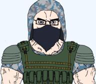 aryan bandana blue_eyes camouflage clear_sky eyebrows glasses hood hoodie mask muscular_male pauldron pouch stalker stalker_clear_sky subvariant:muscular_chud t_shirt transparent_background variant:chudjak vein vest white_skin // 1059x929 // 233.6KB