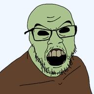 black_eyes brown_shirt green_skin rotten_teeth series:zombiejaks variant:feraljak zombie // 1025x1025 // 27.1KB