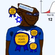 Waljakchud_(user) arm armpi award big_nose brown_skin clothes discord fat forced hooked_nose kike namefags smirk smug stain star_of_david sweating tinted_glasses variant:soyak // 1200x1200 // 70.6KB