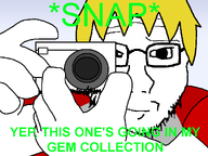 arm artist:crimsonvoidhydra1488 background camera clothes compilation cringe_compilation gem glasses great_meme_reset hand holding_object nate smug soyteen subvariant:soyak_front text variant:soyak // 1080x810 // 40.0KB