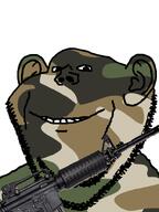 camouflage gun holding_gun rifle smile stubble variant:impish_soyak_ears // 598x800 // 232.6KB