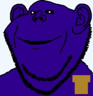 badge black_eyes creepy distorted ear evil five_nights_at_freddy's ominous open_mouth purple_guy purple_skin smile soyjak stubble transparent transparent_background variant:impish_soyak_ears white_pupils william_afton // 538x558 // 24.9KB