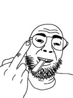 glasses hand middle_finger stubble template vape variant:daedaluson // 472x629 // 15.4KB