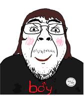 acne badge blush boymoder brown_hair faggot hair makeup menhera_chan pronouns smug tranny variant:bernd // 1204x1375 // 144.9KB