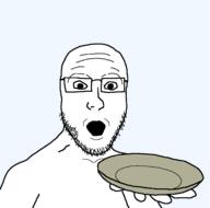 arm glasses hand holding_object holding_plate open_mouth plate soyjak stubble template transparent_background variant:platejak // 1366x1350 // 28.2KB