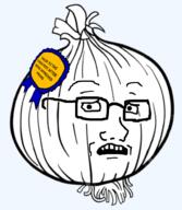 award badge concerned food foodjak glasses onion open_mouth plant scared soybooru soyjak subvariant:soyak_(concerned) teeth text transparent_background variant:soyak // 827x953 // 245.2KB