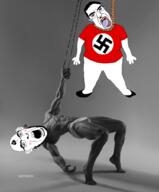 bbc bloodshot_eyes blush clothes crying ear facial_mark fat forehead_mark full_body glasses hair hanging nazism nose_piercing nose_ring obese open_mouth queen_of_spades rope soyjak stubble subvariant:chudjak_front subvariant:slutson subvariant:spadeson suicide swastika tattoo tongue variant:chudjak variant:cobson // 844x1022 // 418.1KB