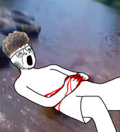 apple_river apple_river_stabbing blood hair irl_background river soyjak stab stabbed stubble variant:unknown zoomer zoomer_hair // 537x589 // 40.3KB