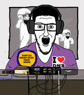 award dj dnb glasses headphones meta:tagme music open_mouth stubble variant:lowtaperjak white_skin // 1098x1239 // 520.0KB