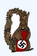 angry animal camouflage country erbsenmuster flag:nazi_germany full_body germany glasses nazism open_mouth subvariant:feralsquirrel swastika trend:squirreljakking variant:feraljak // 340x512 // 80.5KB