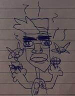 artist:marioman7890 award bug drawn esl fly fnf_pedo glasses irl jar microphone nigger pony stink_lines subvariant:chudplier variant:chudjak variant:markiplier_soyjak // 384x493 // 394.8KB