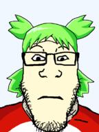 4chan 4cuck anime glasses hair neutral soyjak stubble subvariant:neutralplier variant:markiplier_soyjak yotsoyba // 600x800 // 50.0KB