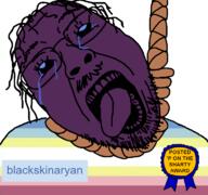 'p ack award blackskinaryan_(pedophile) blue_eyes flag:minor_attracted_person fnaf glasses michael_afton pedophile purple_guy purple_skin rope soyjak stubble suicide variant:bernd william_afton // 768x719 // 83.4KB