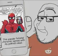 bald clothes fictional_character_support_me finger glasses hand iphone phone reddit redditard smile smug spiderman stubble text variant:smugjak // 1080x1042 // 85.8KB