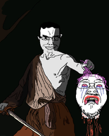 blood chud head holding_severed_head holding_sword lipstick smug stubble sword tranny variant:bernd variant:chudjak // 958x1188 // 102.6KB