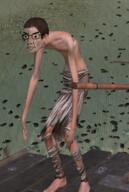 bent_over brown_hair kenshi shirtless skinny variant:chudjak // 439x652 // 502.9KB