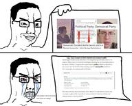 2soyjaks antifa arm bloodshot_eyes closed_mouth crying ear glasses hair hand holding_object paper patrick_crusius smile smug snopes soyjak text variant:chudjak white_skin // 2000x1610 // 535.4KB