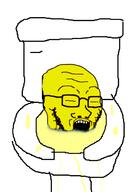 asian glasses open_mouth piss small_eyes soyjak stubble toilet urinal_chink variant:soyak yellow_skin // 944x1371 // 201.7KB