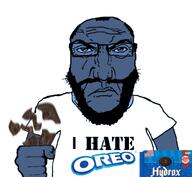 beard blue_skin box fist glasses hydrox i_hate logo oreo science_lover variant:markiplier_soyjak white_background // 1026x945 // 448.7KB