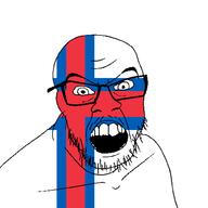 angry country faroe_islands flag flag:faroe_islands glasses looking_at_you mustache open_mouth soyjak stubble teeth variant:feraljak // 1500x1500 // 23.4KB